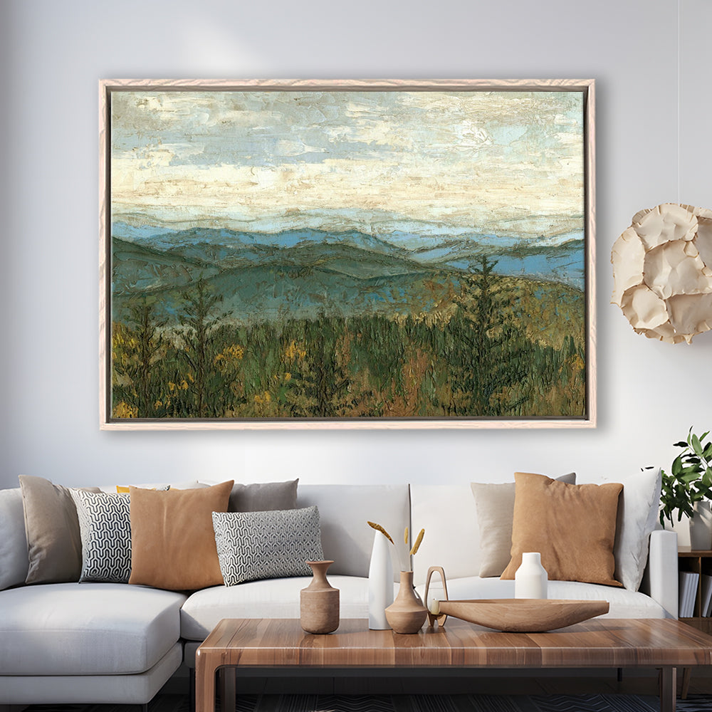 Blue Ridge View Ii Wall Art, Framed Cavas Print, Floating Frame