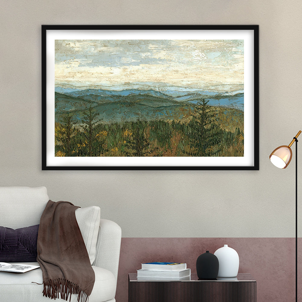 Blue Ridge View Ii Wall Art, Framed Art Print White Border, Framed Picture