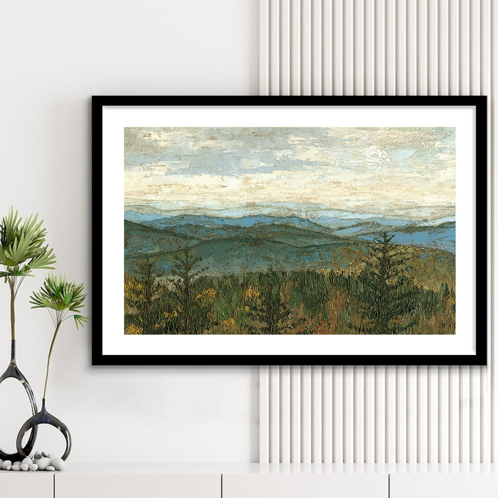Blue Ridge View Ii Wall Art, Framed Art Print White Border, Framed Picture