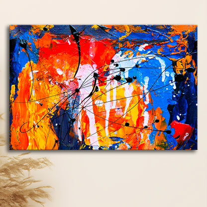 Blue And Orange Art Colorful Abstract Print Abstract Painting Modern, Canvas Print Wall Art, Wall Decor, Painting Canvas