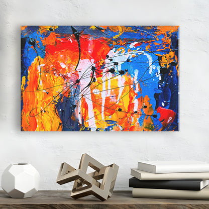 Blue And Orange Art Colorful Abstract Print Abstract Painting Modern, Canvas Print Wall Art, Wall Decor, Painting Canvas
