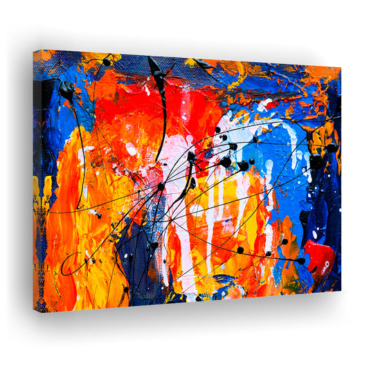Blue And Orange Art Colorful Abstract Print Abstract Painting Modern, Canvas Print Wall Art, Wall Decor, Painting Canvas