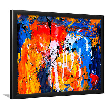 Blue and orange art Colorful Abstract print Abstract painting Modern, Framed Art Print Wall Decor, Picture Framed