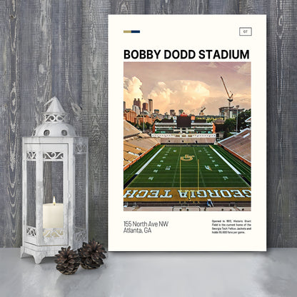 Bobby Dodd Stadium Print, Georgia Tech Yellow Jackets Stadium Canvas Art, Fan Gifts, Sport Art, Canvas Print Wall Art
