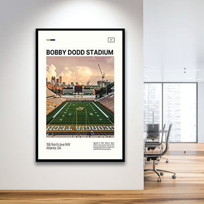 Bobby Dodd Stadium Print, Georgia Tech Yellow Jackets Stadium Art, Gifts for him, Sport Art, Framed Art Print Wall Decor