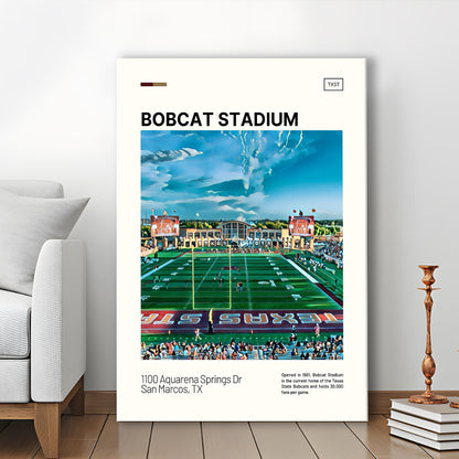 Bobcat Stadium Print, Texas State Bobcats Stadium Canvas Art, Fan Gifts, Sport Art, Canvas Print Wall Art