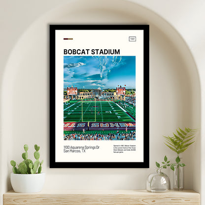 Bobcat Stadium Print, Texas State Bobcats Stadium Art, Gifts for him, Sport Art, Framed Art Print Wall Decor