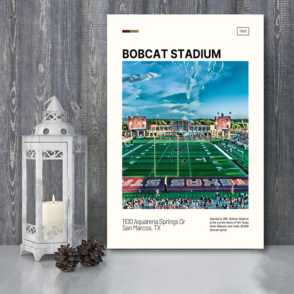 Bobcat Stadium Print, Texas State Bobcats Stadium Canvas Art, Fan Gifts, Sport Art, Canvas Print Wall Art