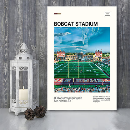 Bobcat Stadium Print, Texas State Bobcats Stadium Canvas Art, Fan Gifts, Sport Art, Canvas Print Wall Art