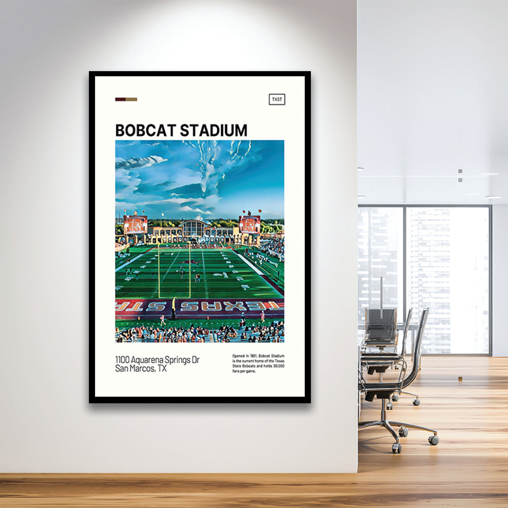 Bobcat Stadium Print, Texas State Bobcats Stadium Art, Gifts for him, Sport Art, Framed Art Print Wall Decor