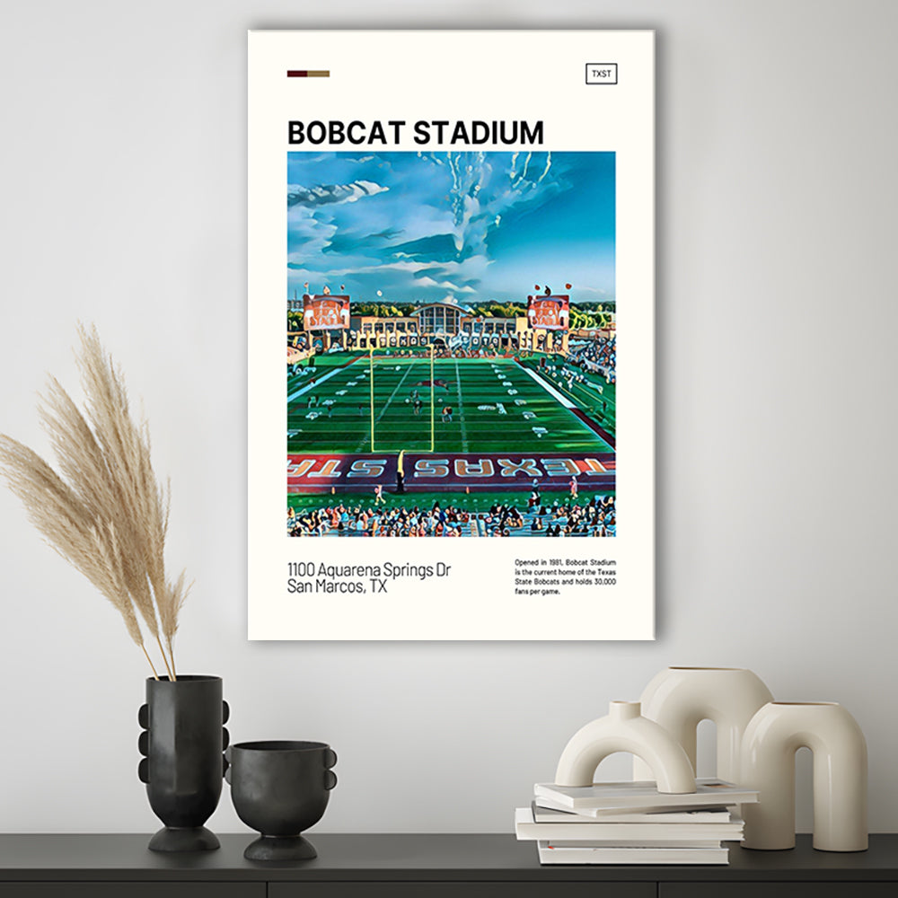 Bobcat Stadium Print, Texas State Bobcats Stadium Canvas Art, Fan Gifts, Sport Art, Canvas Print Wall Art
