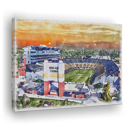 Boilermakers Stadium, Ross Ade Painting Stadium Watercolor, Sport Art, Gifts for him, Canvas Print Wall Art