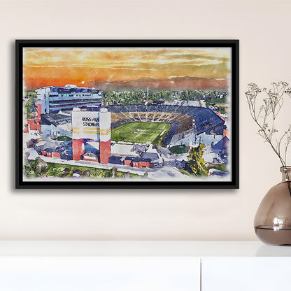 Boilermakers Stadium, Ross Ade Painting Stadium Watercolor, Sport Gift Art, Framed Canvas Print Wall Art