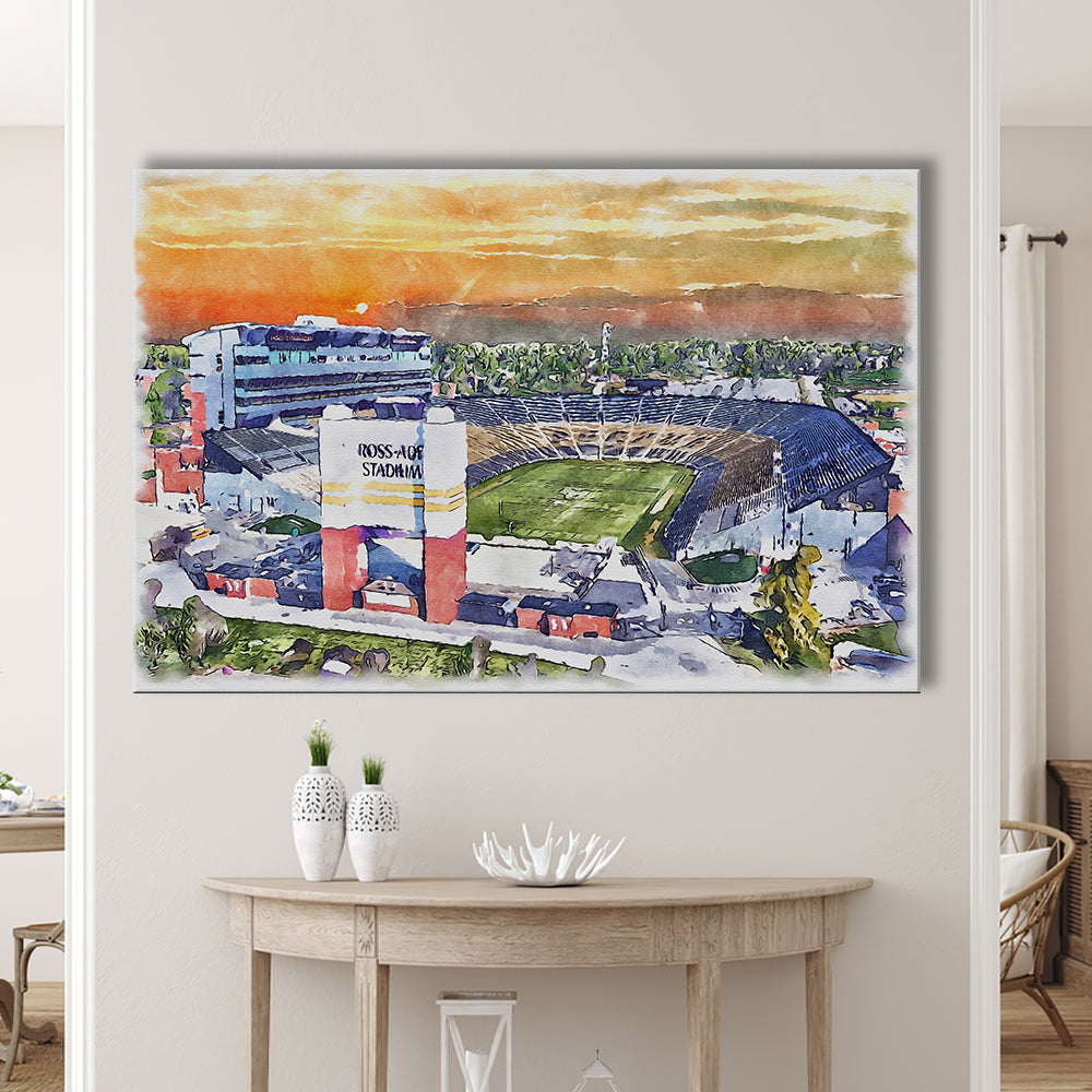 Boilermakers Stadium, Ross Ade Painting Stadium Watercolor, Sport Art, Gifts for him, Canvas Print Wall Art