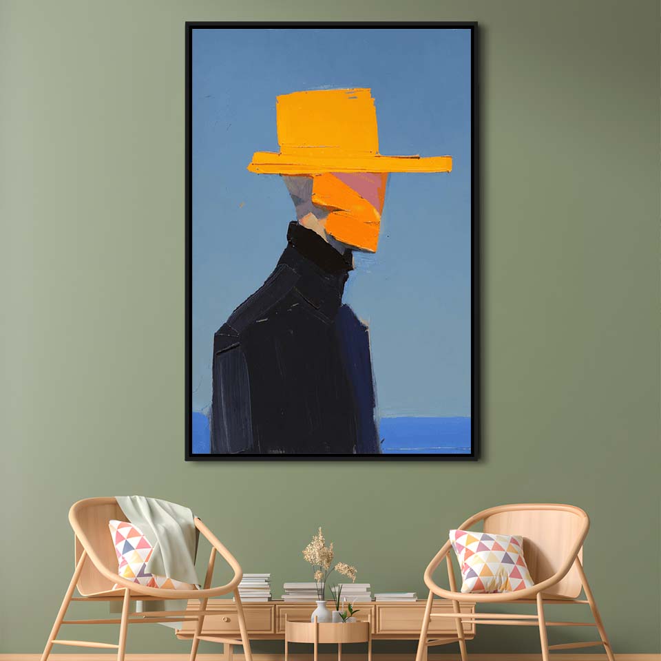 Bold Color Portrait Art  Modern Chic Wall Art Print, Framed Canvas Print, Floating Frame