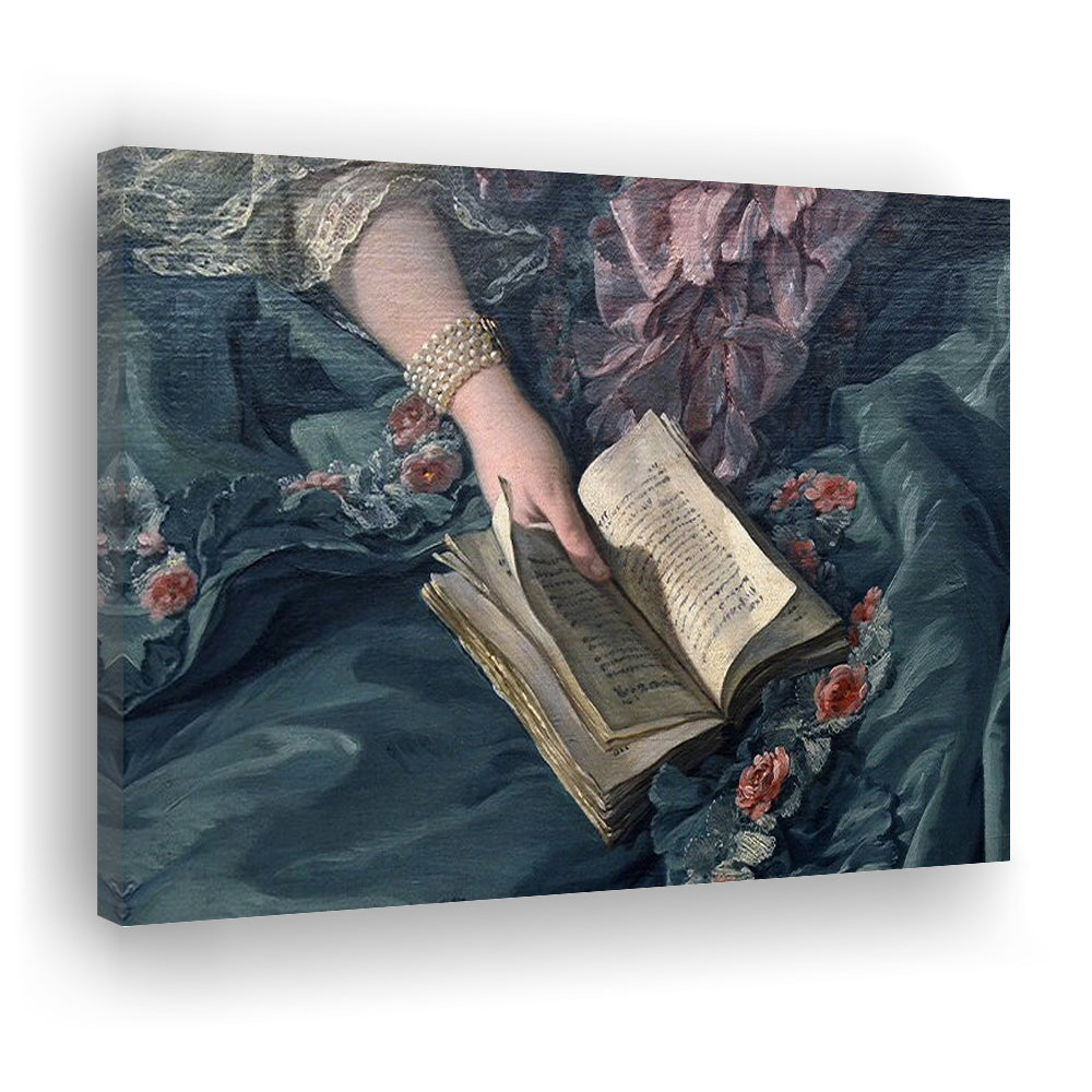 Book Reading Art Print, Altered Art, Bedroom Print, Pink Print Art, Canvas Print Wall Art Home Decor