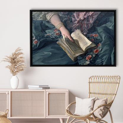 Book Reading Art Print, Altered Art, Bedroom Print, Pink Print Art, Floating Framed Canvas Print Wall Art