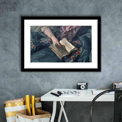 Book Reading Art Print, Altered Art, Bedroom Print, Pink Print Art, Framed Art Print White Border Wall Decor
