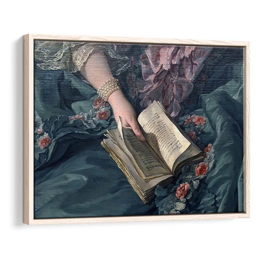 Book Reading Art Print, Altered Art, Bedroom Print, Pink Print Art, Floating Framed Canvas Print Wall Art