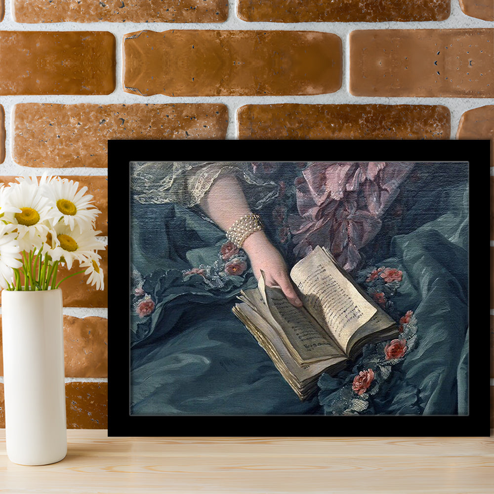 Book Reading Art Print, Altered Art, Bedroom Print, Pink Print Art, Framed Art Print Wall Decor, Framed Picture