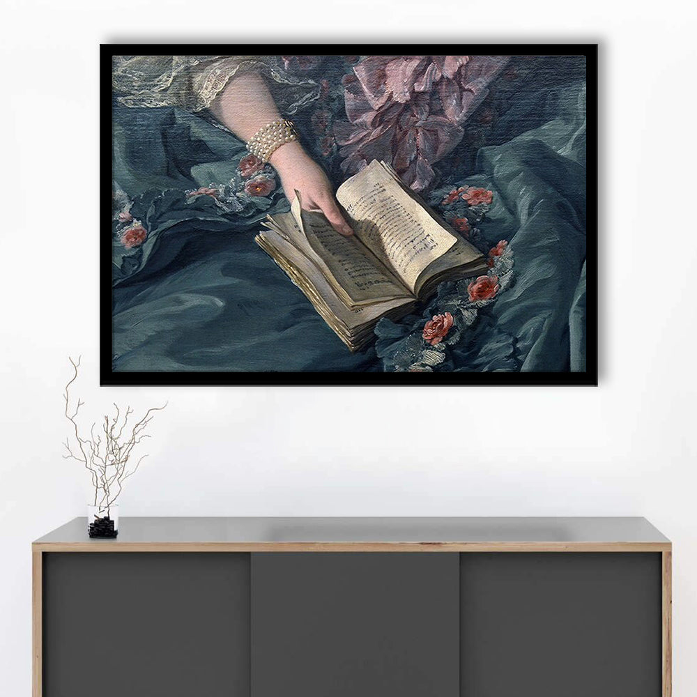 Book Reading Art Print, Altered Art, Bedroom Print, Pink Print Art, Framed Art Print Wall Decor, Framed Picture