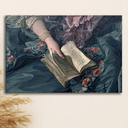 Book Reading Art Print, Altered Art, Bedroom Print, Pink Print Art, Canvas Print Wall Art Home Decor