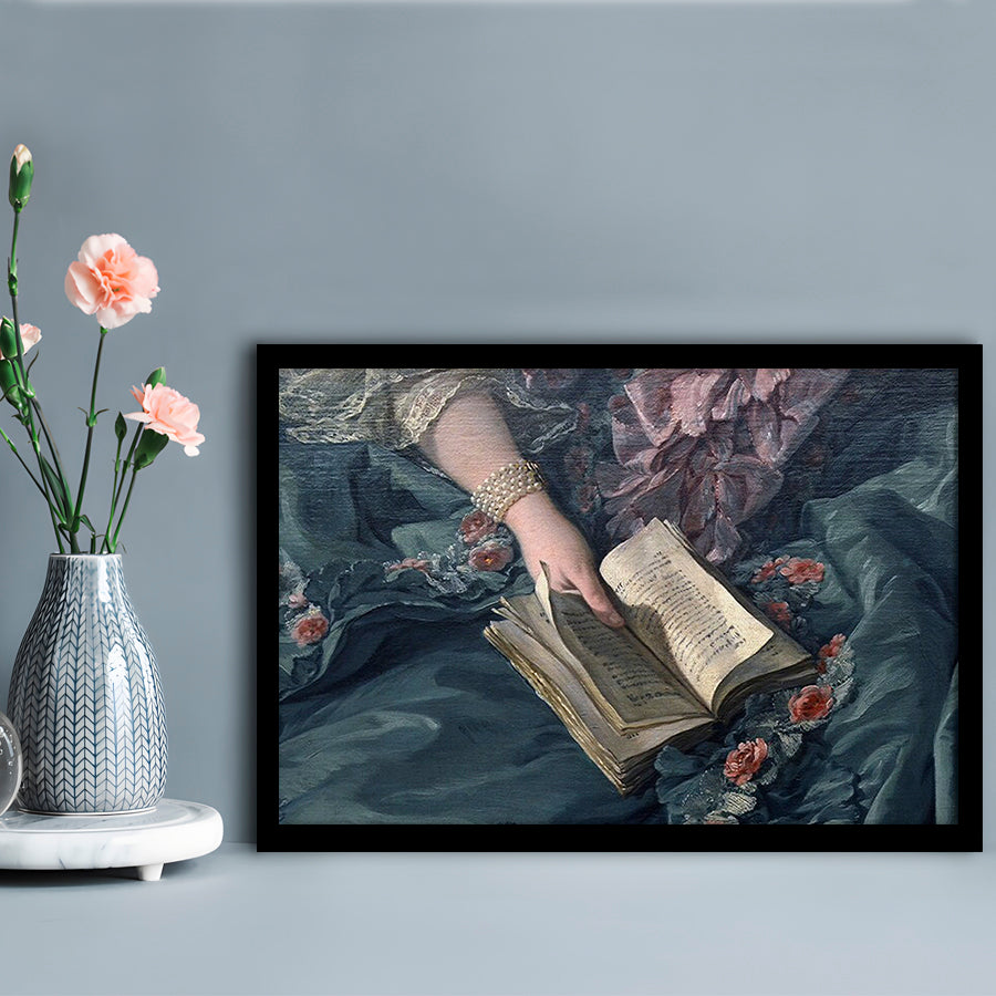 Book Reading Art Print, Altered Art, Bedroom Print, Pink Print Art, Framed Art Print Wall Decor, Framed Picture