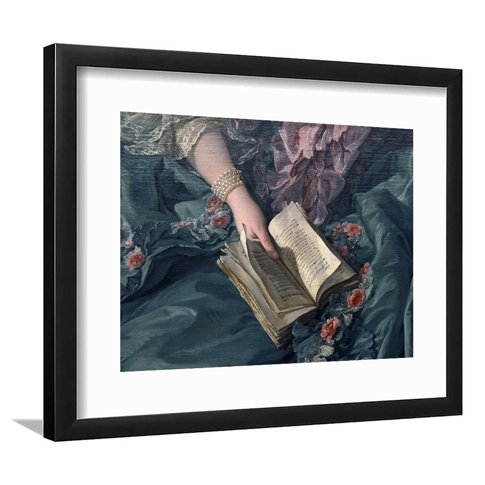 Book Reading Art Print, Altered Art, Bedroom Print, Pink Print Art, Framed Art Print White Border Wall Decor