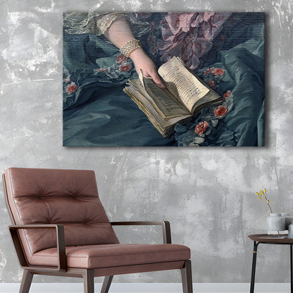 Book Reading Art Print, Altered Art, Bedroom Print, Pink Print Art, Canvas Print Wall Art Home Decor