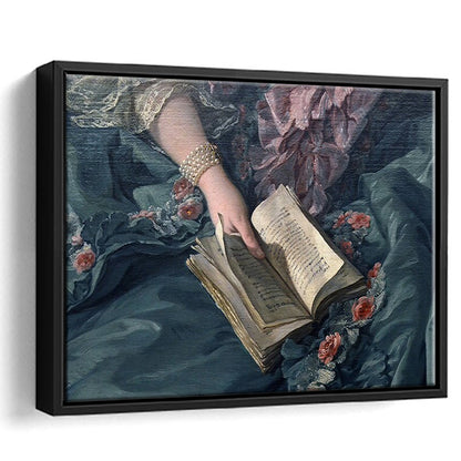 Book Reading Art Print, Altered Art, Bedroom Print, Pink Print Art, Floating Framed Canvas Print Wall Art