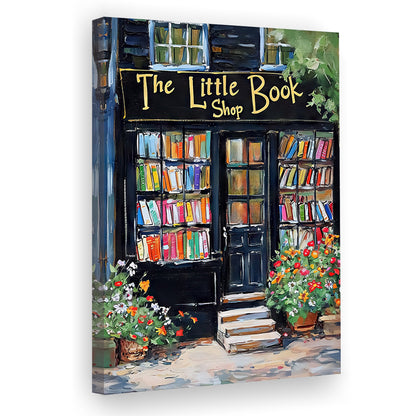 Bookstore Painting Art Print The Little Book Shop Book Lovers , Canvas Print Wall Art, Wall Decor, Painting Canvas