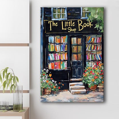 Bookstore Painting Art Print The Little Book Shop Book Lovers , Canvas Print Wall Art, Wall Decor, Painting Canvas
