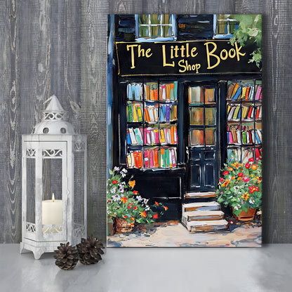 Bookstore Painting Art Print The Little Book Shop Book Lovers , Canvas Print Wall Art, Wall Decor, Painting Canvas