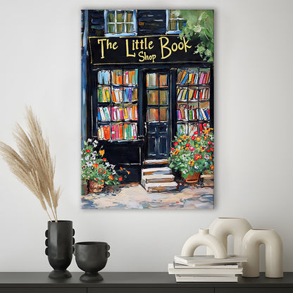 Bookstore Painting Art Print The Little Book Shop Book Lovers , Canvas Print Wall Art, Wall Decor, Painting Canvas