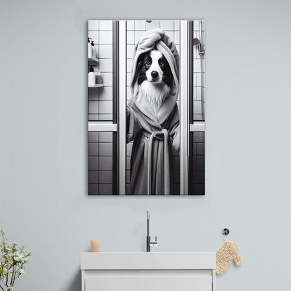 Border Collie Canvas Prints Wall Art, Bathroom Art Print, Border Collie Art
