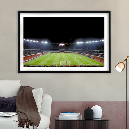 Boris Paichadze Dinamo Arena, Stadium Canvas, Sport Art, Gift for him, White Border Framed Art Print Wall Decor
