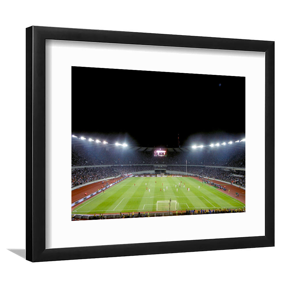 Boris Paichadze Dinamo Arena, Stadium Canvas, Sport Art, Gift for him, White Border Framed Art Print Wall Decor