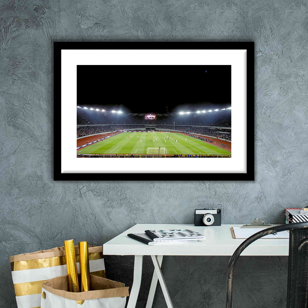 Boris Paichadze Dinamo Arena, Stadium Canvas, Sport Art, Gift for him, White Border Framed Art Print Wall Decor