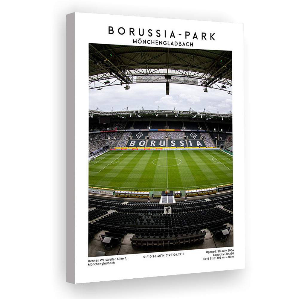 Borussia-Park, Mönchengladbach Stadium Wall Art Print, Bundesliga Football Wall Art, Canvas Prints Wall Art, Man Cave Decor