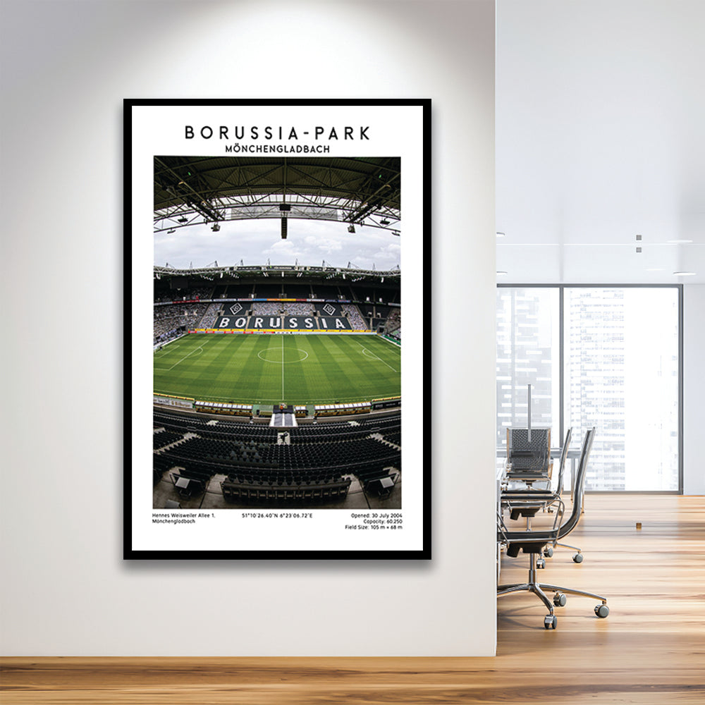 Borussia-Park, Mönchengladbach Stadium Wall Art Print, Bundesliga Football Wall Art, Framed Art Prints Wall Decor
