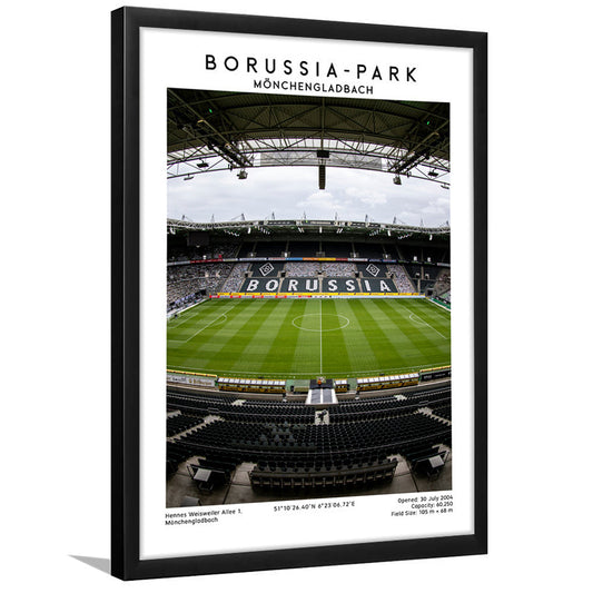 Borussia-Park, Mönchengladbach Stadium Wall Art Print, Bundesliga Football Wall Art, Framed Art Prints Wall Decor