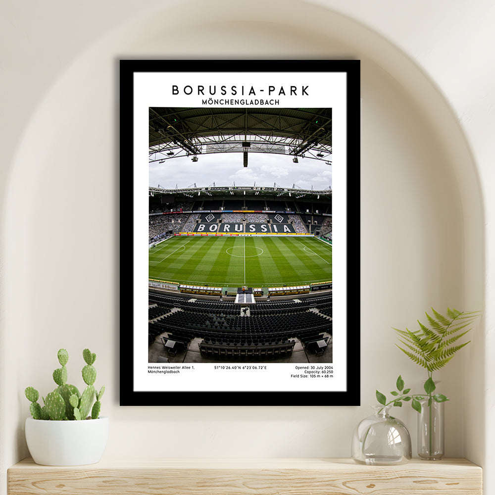 Borussia-Park, Mönchengladbach Stadium Wall Art Print, Bundesliga Football Wall Art, Framed Art Prints Wall Decor