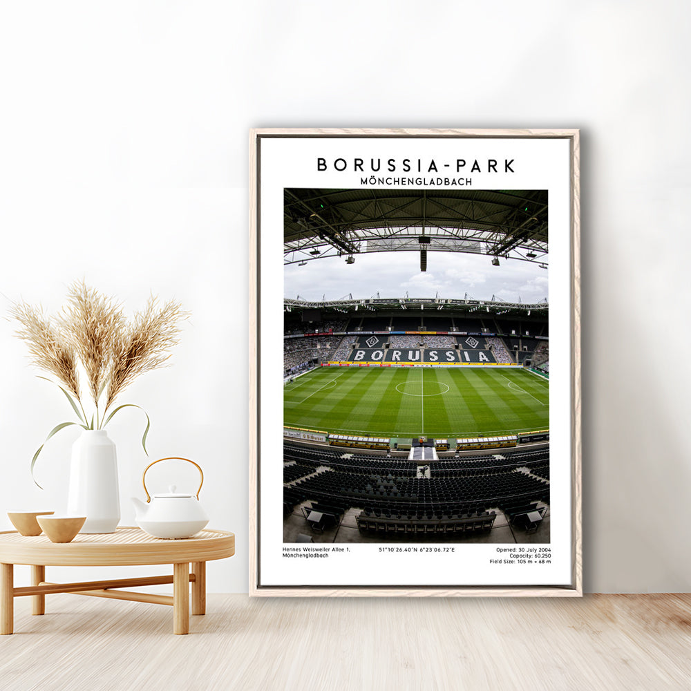 Borussia-Park, Mönchengladbach Stadium Wall Art Print, Bundesliga Football Wall Art, Framed Canvas Prints Wall Art