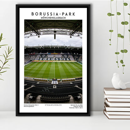 Borussia-Park, Mönchengladbach Stadium Wall Art Print, Bundesliga Football Wall Art, Framed Canvas Prints Wall Art