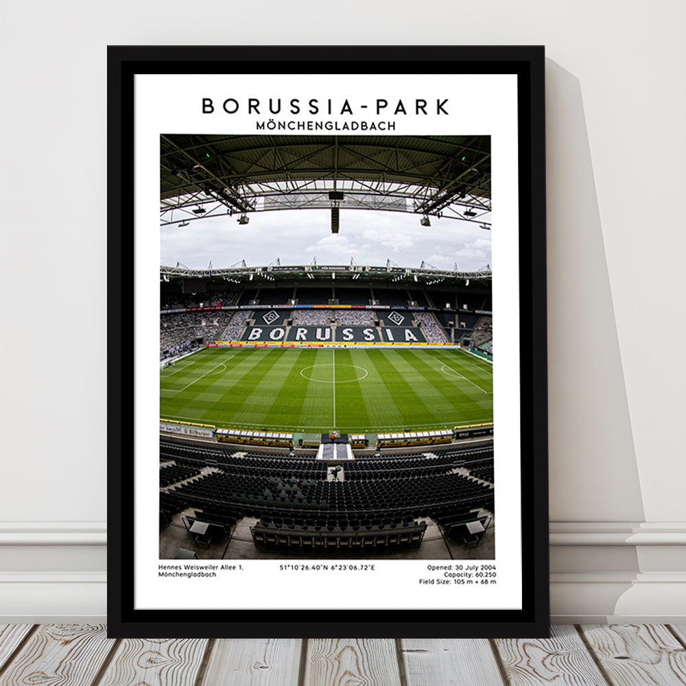 Borussia-Park, Mönchengladbach Stadium Wall Art Print, Bundesliga Football Wall Art, Framed Canvas Prints Wall Art