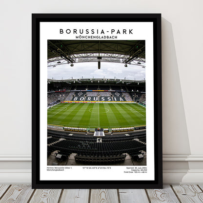 Borussia-Park, Mönchengladbach Stadium Wall Art Print, Bundesliga Football Wall Art, Framed Canvas Prints Wall Art