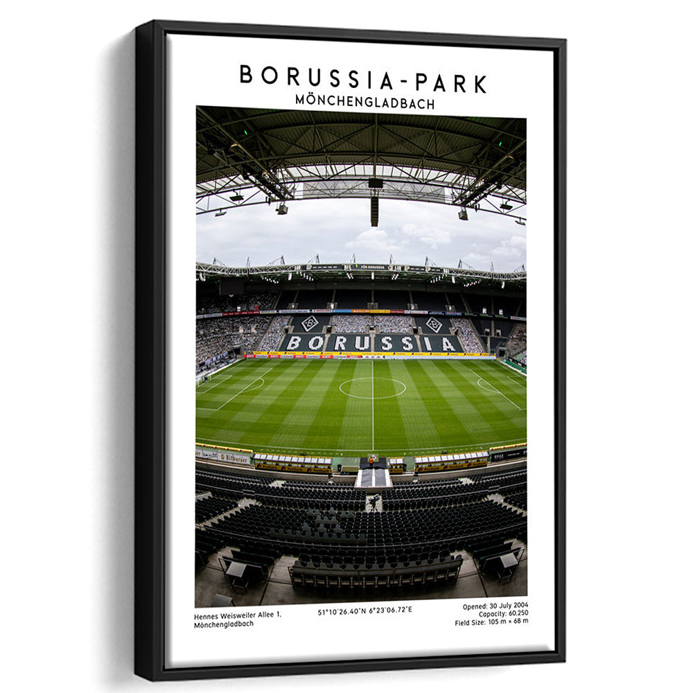 Borussia-Park, Mönchengladbach Stadium Wall Art Print, Bundesliga Football Wall Art, Framed Canvas Prints Wall Art