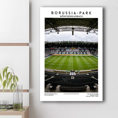 Borussia-Park, Mönchengladbach Stadium Wall Art Print, Bundesliga Football Wall Art, Canvas Prints Wall Art, Man Cave Decor