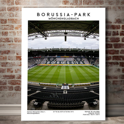 Borussia-Park, Mönchengladbach Stadium Wall Art Print, Bundesliga Football Wall Art, Canvas Prints Wall Art, Man Cave Decor