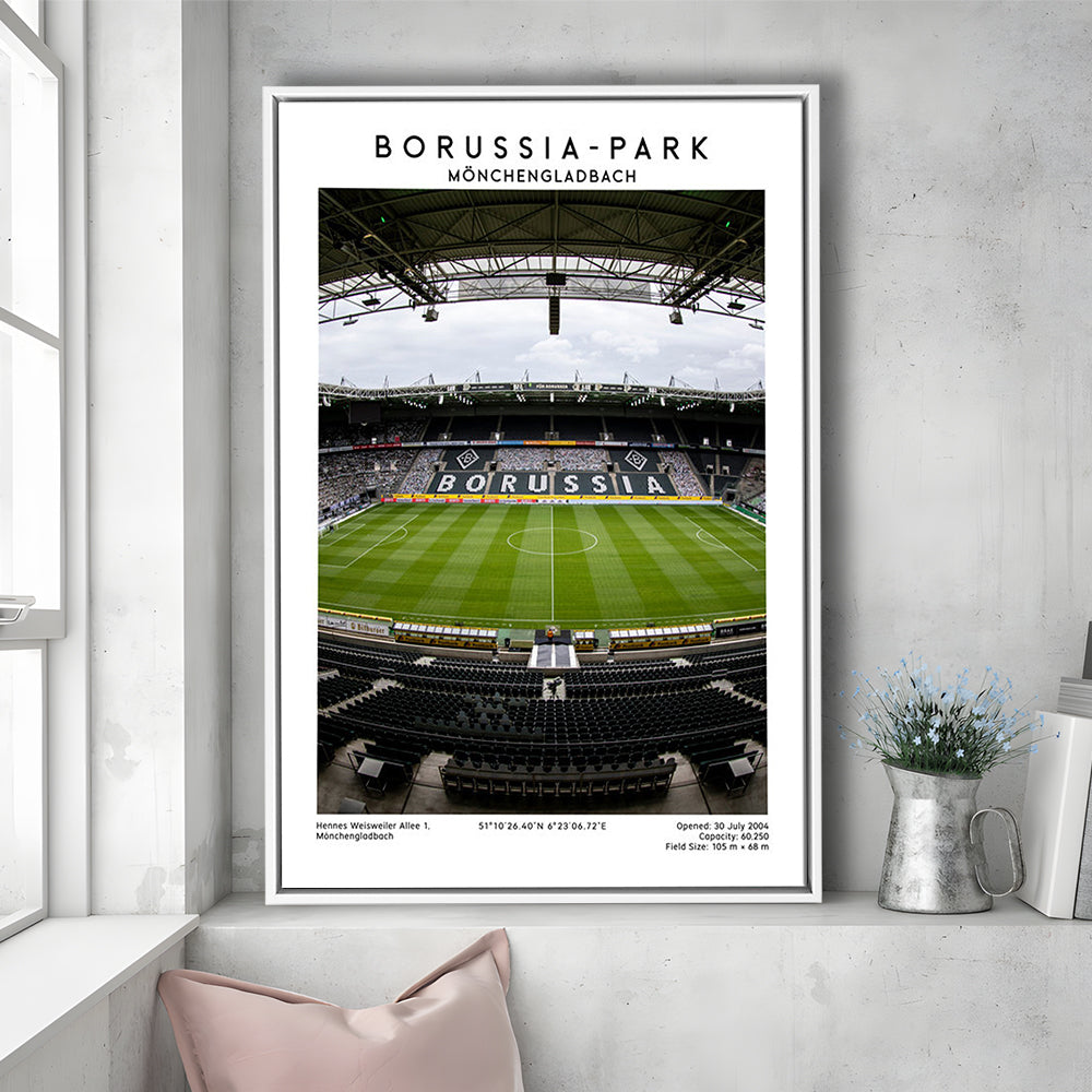 Borussia-Park, Mönchengladbach Stadium Wall Art Print, Bundesliga Football Wall Art, Framed Canvas Prints Wall Art